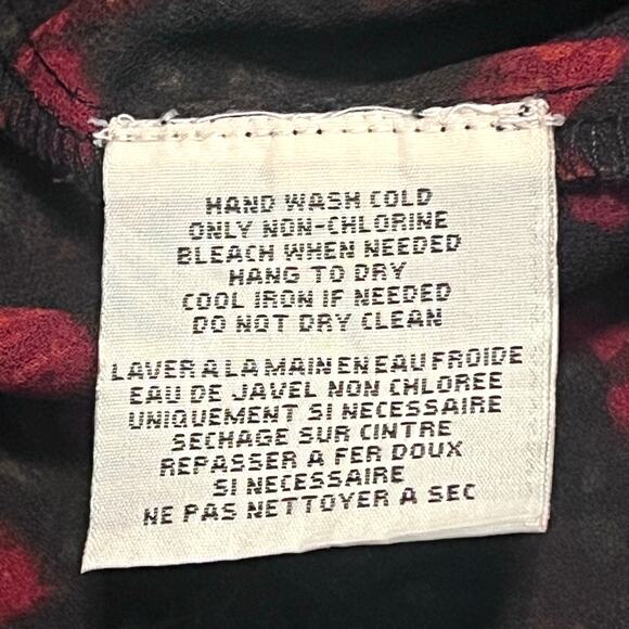 Vintage Denim & Supply Ralph Lauren Floral Sheer Shift Dress Drop Waist Red Blk - Picture 8 of 8